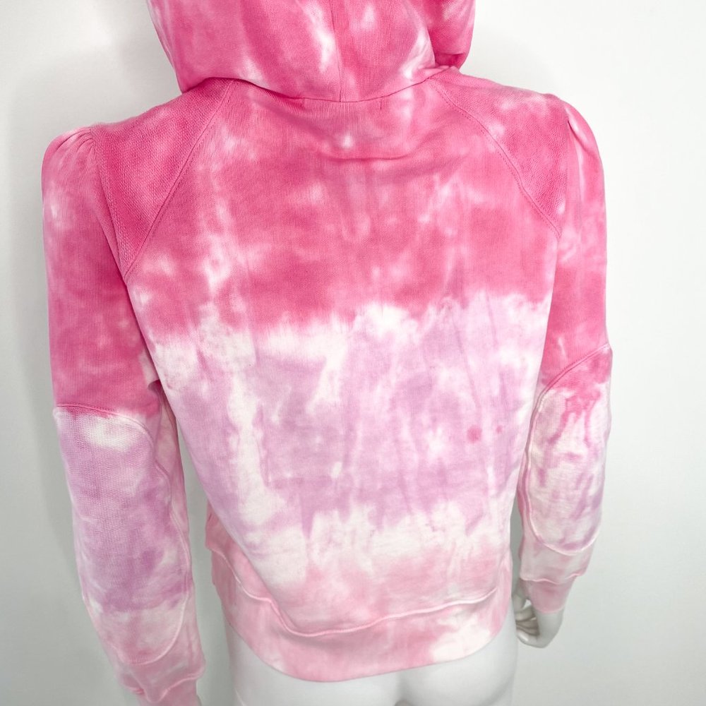 LoveShackFancy Kirby Tie Dye Sweatshirt Hoodie in Linear Bubble Gum Pink Size M - Picture 12 of 16
